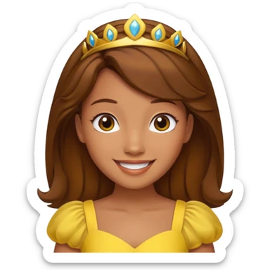 Princess daisy yelllow dress standing with brown hair  sticker