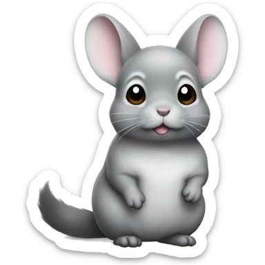 chinchilla with fluffy tail sticker