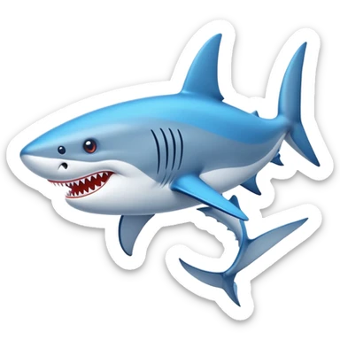 Un tiburón con unos zapatos de nike azules animado sticker