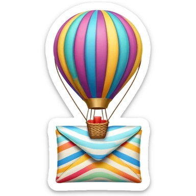 Hot air balloon with striped envelope sticker