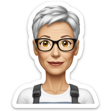 super realistic jamie lee curtis wearing tee sticker