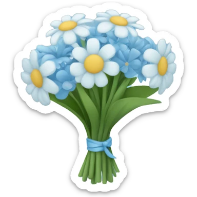 light blue flower bouquet  sticker