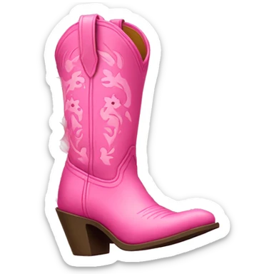Pink cowgirl boot with flowers in it sticker