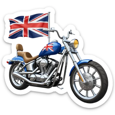 chopper motorcycle australian flag sticker