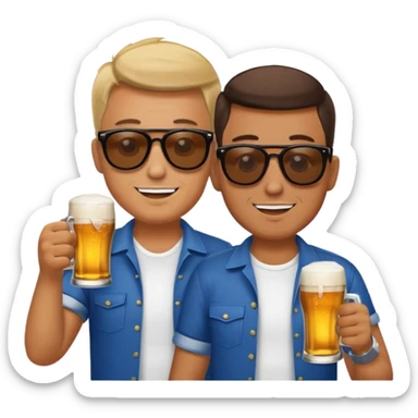 Zwei Männer mit Bier sticker