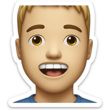 Salivating boy sticker