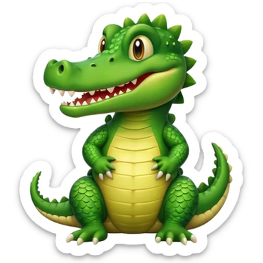 cute crocodile, sitting sticker