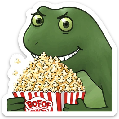 Dancer eating popcorn sticker
