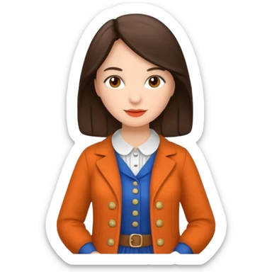 brunette woman with dutch clothing sticker