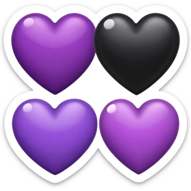 Half Black heart and half Purple Heart sticker
