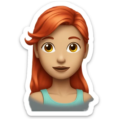 A girl whith red clong hair sticker