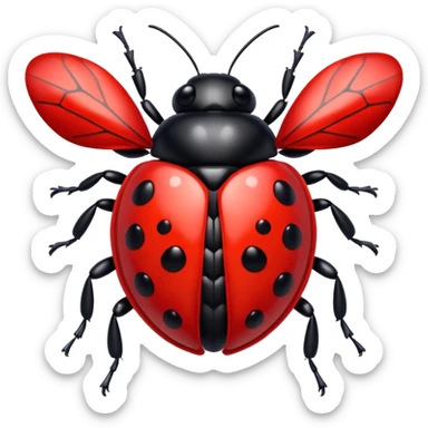 Crystalline ladybug sticker