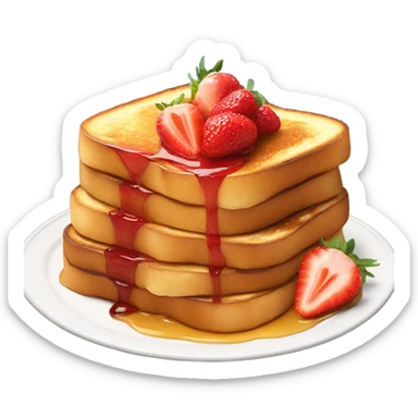 Stack of French toast with strawberry on top sticker