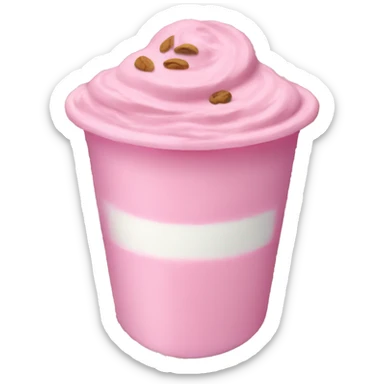 pink yogurt with oats on the side sticker