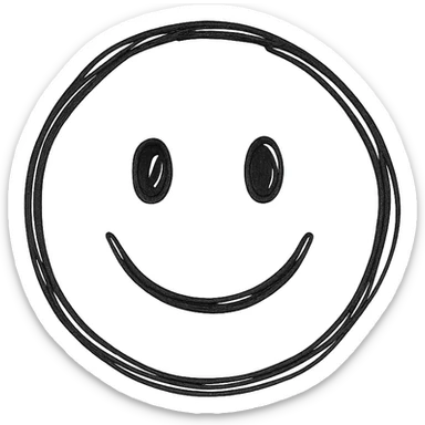 a circle emoji in hand-drawn style sticker