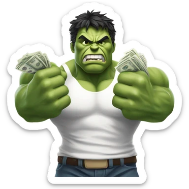 Hulk offering money sticker