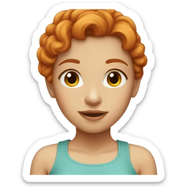 Beautiful girl with ginger hair sticker