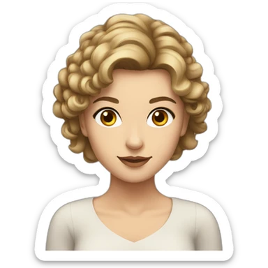 Anastasiia with browm hair sticker