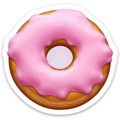 Hairy pink donut sticker