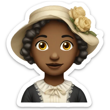 
young girl in 19th century costume sticker