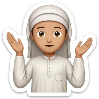 Make a person praying in Islam religion make it a sideways facing 2d emoji sticker