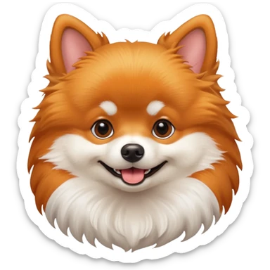 happy Pomeranian dog iOS Style sticker