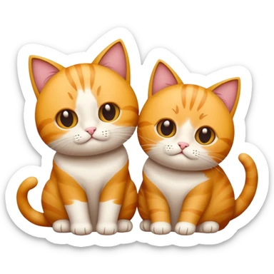 quero um emogi de dois gatos e uma criança sticker
