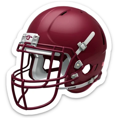 College football player helmet in maroon color remove jersey sticker