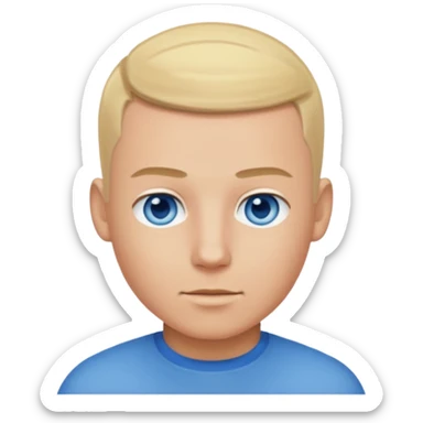 A guy with a blonde buzz cut sticker