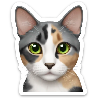 Dilute calico cat green eyes sticker
