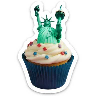 Statue of Liberty on a cupcake sticker