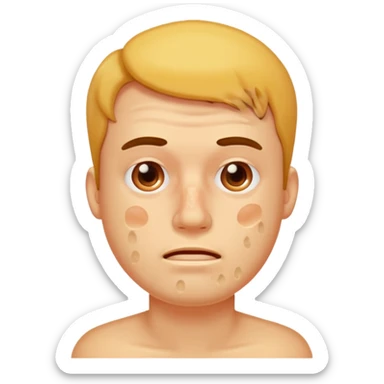 man with lots of acne face sticker