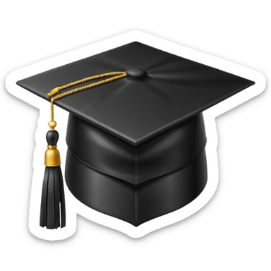 black grad cap sticker