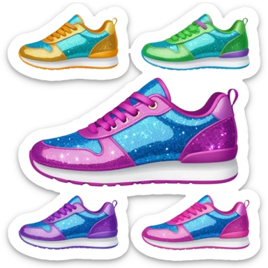 colorful glitter fabric sneakers no brand sticker