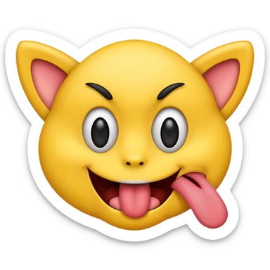 emoji with x eyes and tongue sticking out the side of its mouth sticker