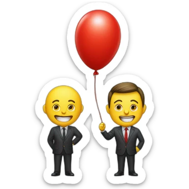 Zelensky shows an emoji with the meaning of victory and a red balloon next to it sticker