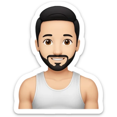 AJ McLean brown eyes, black hair, white tank top sticker