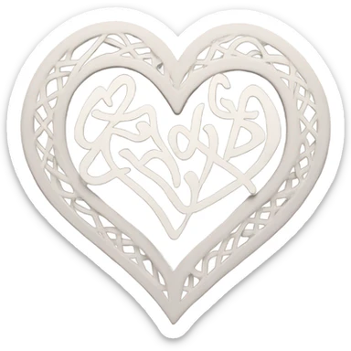 Arabic, Middle East, Calligraphy Heart sticker