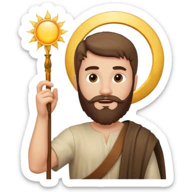 joshua bible chracter bearded man raising his hand stopping the sun sticker