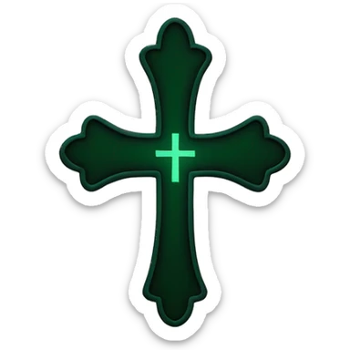 gothic cross dark green sticker