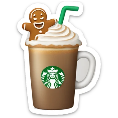 Starbucks gingerbread Latte with a Little gingerbread on The cup sticker