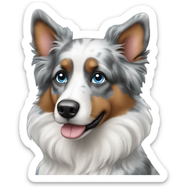 berger-australien-dog-bleu-merle-blue-eyes sticker