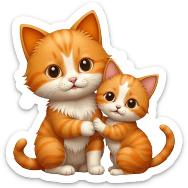 Cute cat playing with puppy sticker
