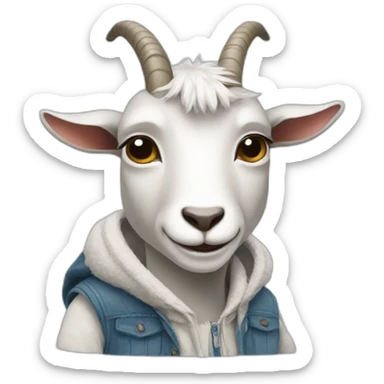 Goat with clothes sticker