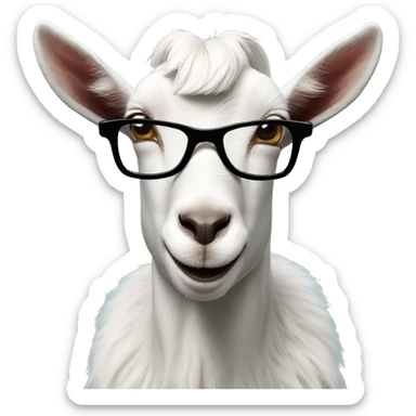 Goat wearing glasses sticker