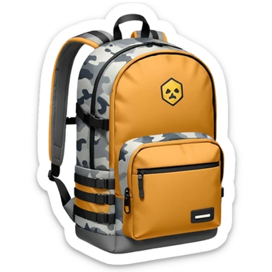 grey urbran camo backpack sticker