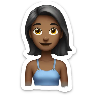 A girl say “hi“ sticker