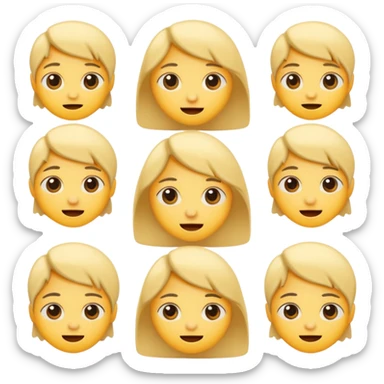 Cute human with different emotions sticker