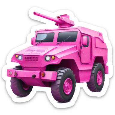 Pink ombre military vehicle with glitter sticker