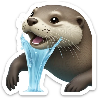Otter splashing in water sticker